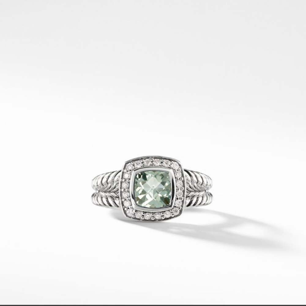 COPY - David Yurman Petite Albion Ring with Prasiolite and Diamonds Size 5